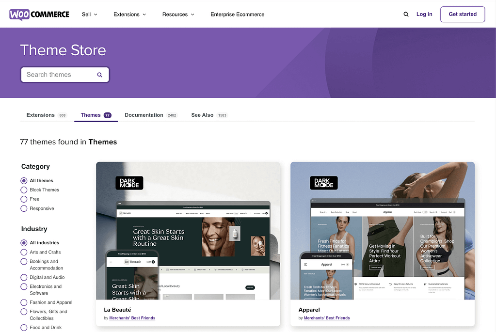WooCommerce hosting packages come with pre-installed themes and templates.